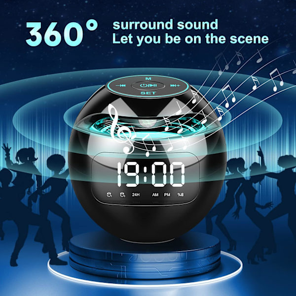Radioväckarklocka Digital Sängbordsväckarklocka Digital Klocka Bärbar Blueto