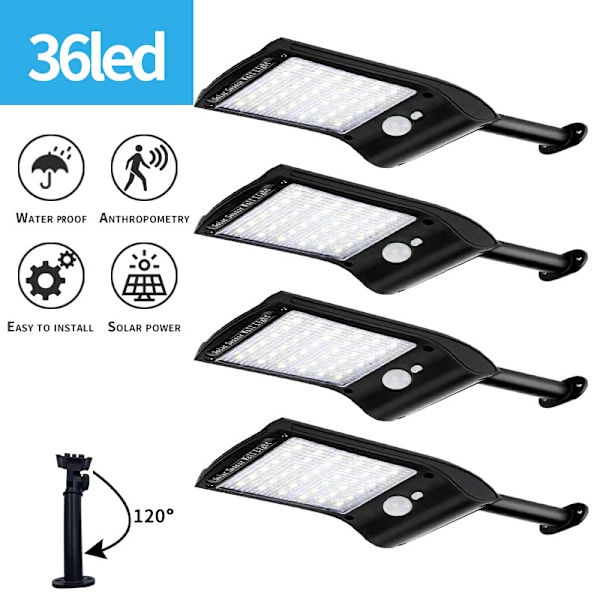 36LED Solcellslampor Utomhus Rörelsesensor Ljus Tillbehör för