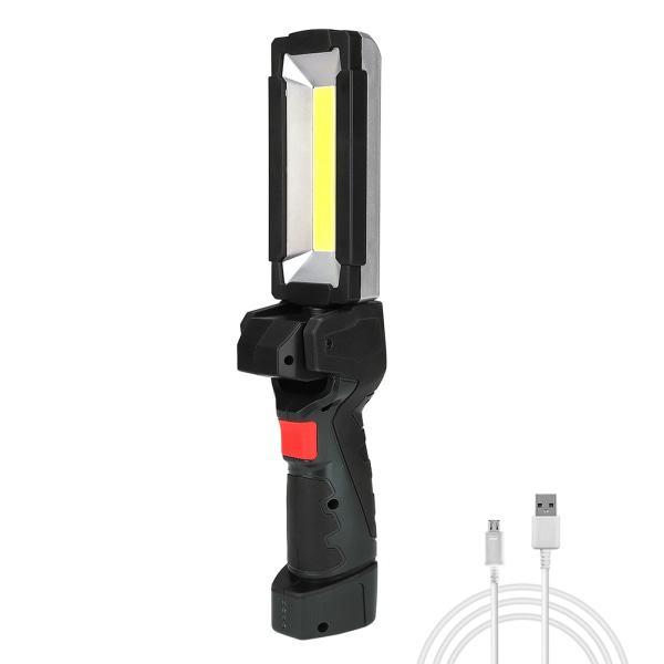 LED lommelygte COB arbejdslys, bærbar USB genopladelig inspektionslys med magnetisk base, 5 lystilstande ultra-lys lanterne til DIY værksted（1 stk）