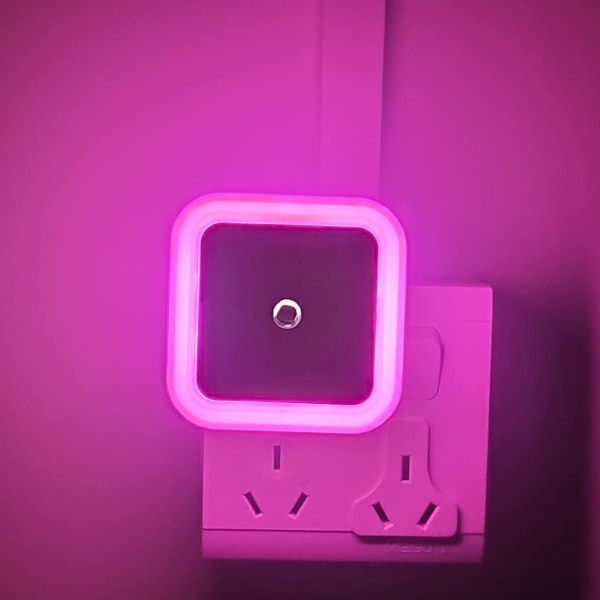 [6 pakkaus] Ruusunpunainen LED-yövalo, LED-seinävalo hämärään