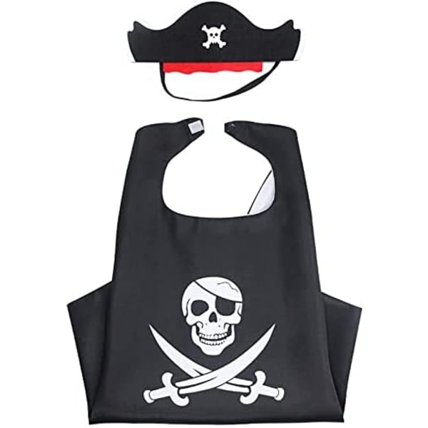 Barn pirat set Halloween cape med pirat ögonlapp Pirat