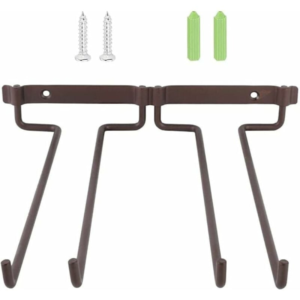 Vinglas Hängare Rack, Under Cabinet Foot Glas Hållare, Vinglas Hängande Hylla, Med Skruvar, Kan Hålla Två Rader Vinglas