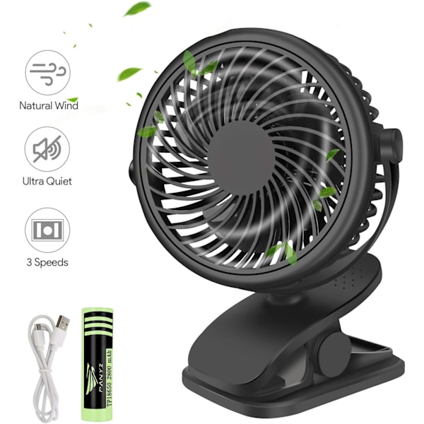 Portable Mini Desk Fan, 3-Speed ​​USB Personal Cooling Fan with 360° Rotati