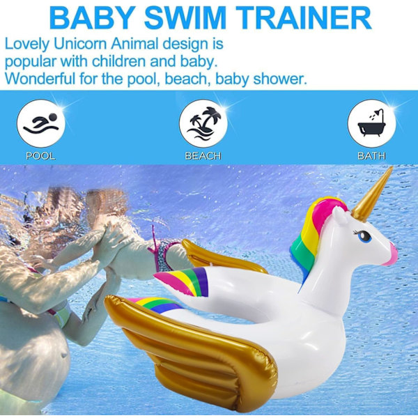 Pool Float för barn Unicorn Swim Floats för småbarn i åldern 3-8 år Inflatab