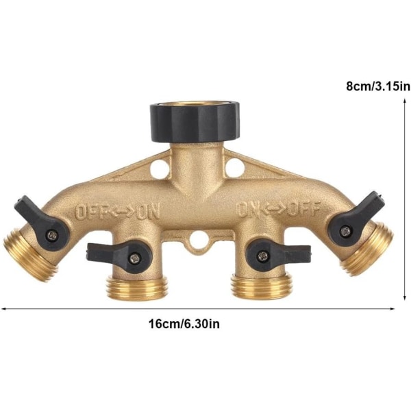 Heavy Duty Messing Hagekran Splitter, 3/4\" 3/4\" Slangekobling Adapter for Hagevanning(Europäisches Gewinde)