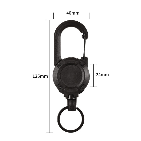 2-pak Retrekkbare Merkebånd, Heavy Duty Karabinkrok ID-merkeholder