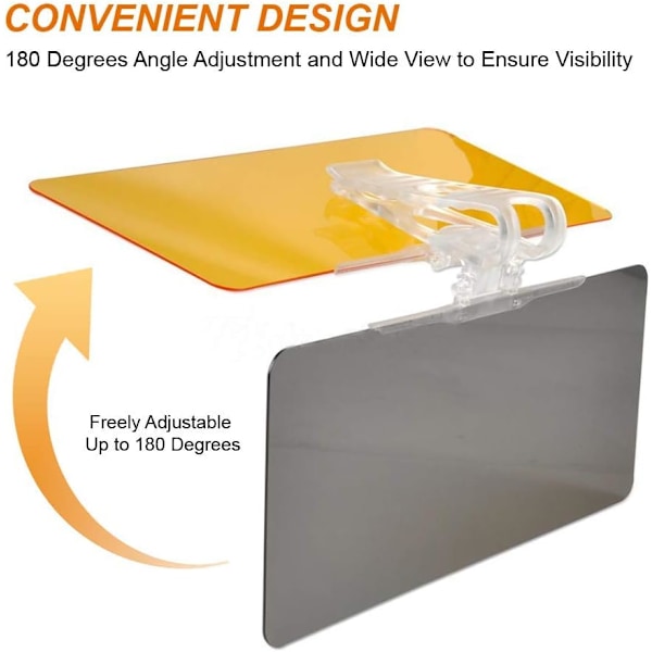 Solskjerm til bil, Tac Extension (2-pakning) for Anti-Glare og Anti-UV HD Day and