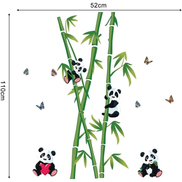 Panda og bambus veggklistremer dekorative klistremer barnerom vegg