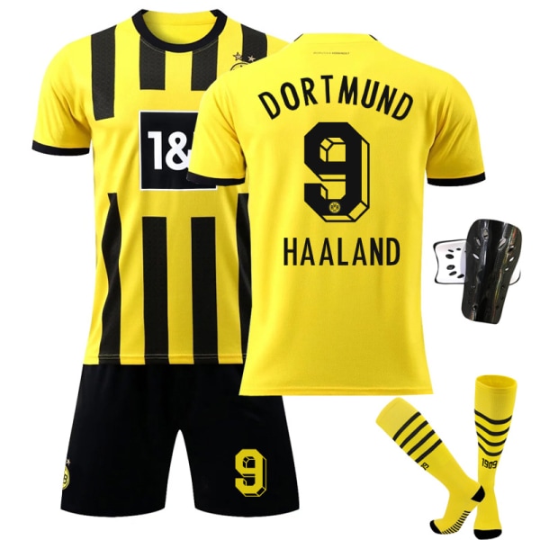 Dot Home fodboldtrøjesæt nr. 9 med sokker + beskyttelsesudstyr, Ch