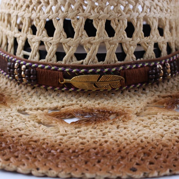 Straw Cowboy Hat for Women and Men with Shape-It Brim, Western Co