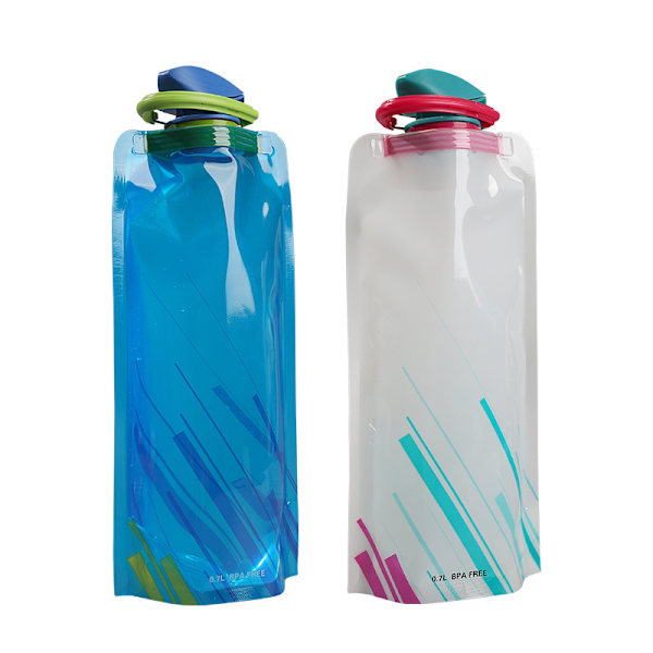 (3-pack) 700 ml stor hopfällbar vattenflaska helt hopfällbar lagerflaska,