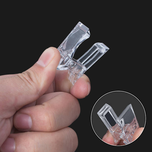 10 st multifunktionella plastklämmor kurva nagelförlängningsklämmor N