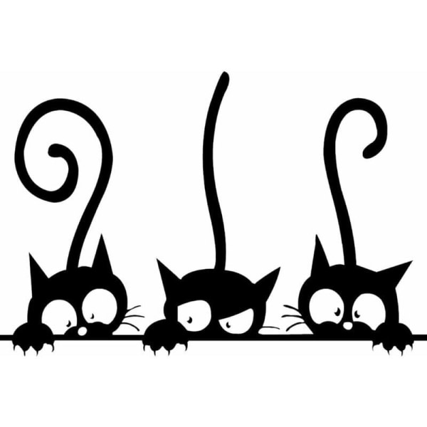 Kolme hauskaa kissaa eläintä seinätarra PVC kotitalouden makuuhuoneen tuuli