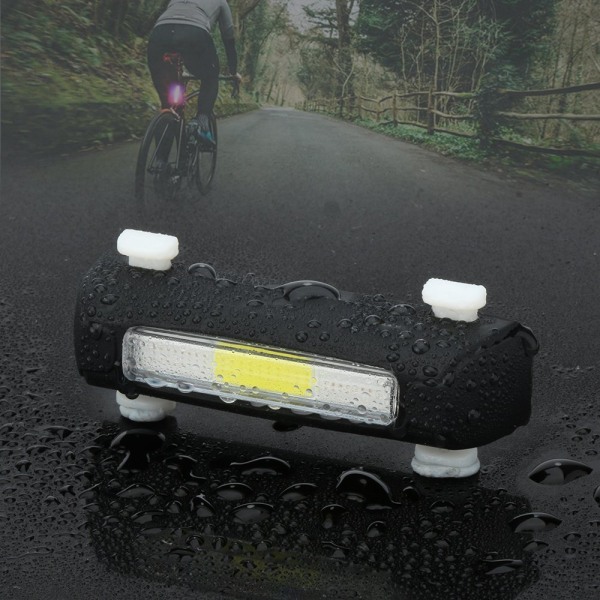 USB-opladningsbaglygte Advarselslys Silikonebaglygte Trefarvet advarselslys Cykelbaglygte Lys Baglygte 3,4 x 8,8 cm