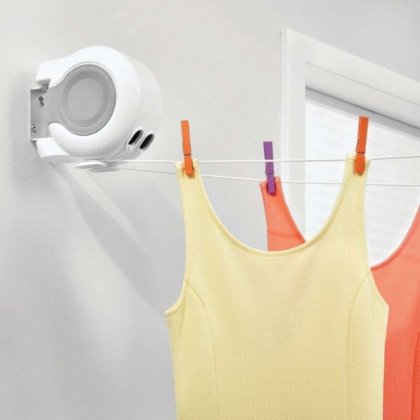 Expandable Clothesline - Wall Mounted Indoor Outdoor Plastic and