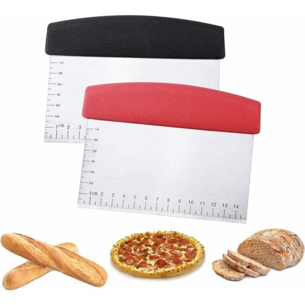 Set med 2 pizzaspadar med graderingskök i rostfritt stål A