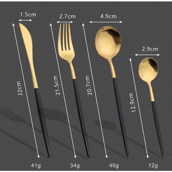 Silver rostfritt stål västerländsk biff bestick set