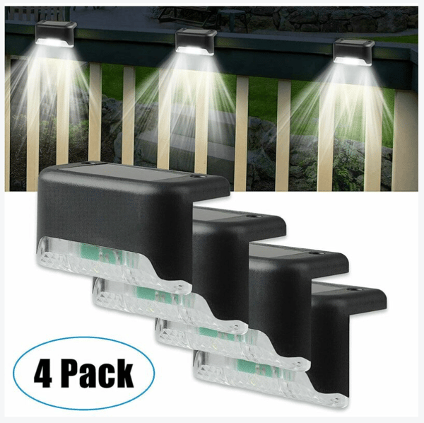 4-pack solcellslampor för uteplats Vattentäta LED-däcklampor Solcellslampor för utomhusbruk 8*4,5*5cm
