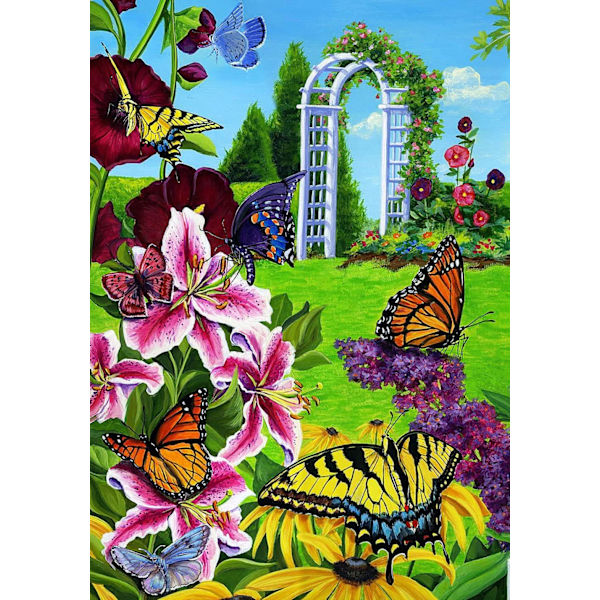 Full 5D Diamond Painting Set, DIY Butterfly Diamond Art Set, Trädgård