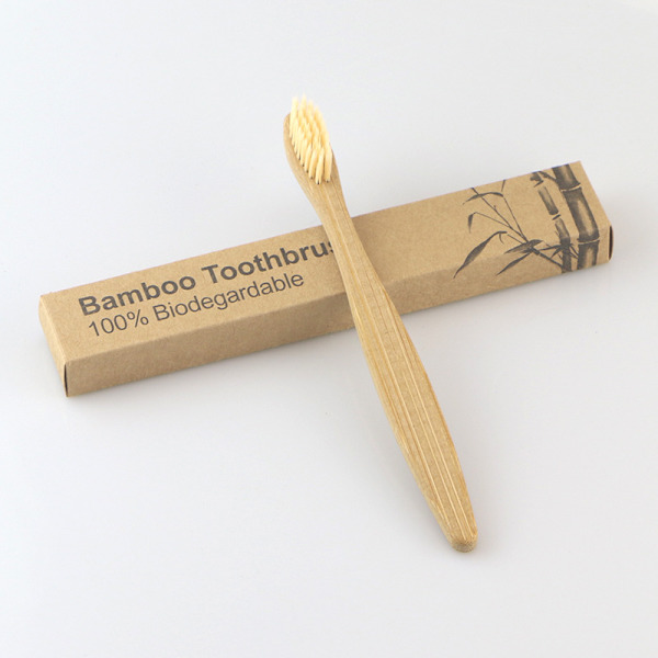 3-pack bambu tandborstar, bekväma mjuka tandborstar, naturliga och miljövänliga biologiskt nedbrytbara