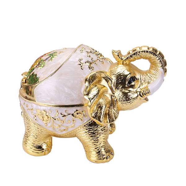 Kreativ retro askkopp elefantform metallstaty retro dekor för