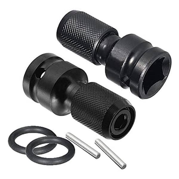 2-pack 1/2\" fyrkantig till 1/4\" sexkantshylsadapter, snabbchuckskonverter