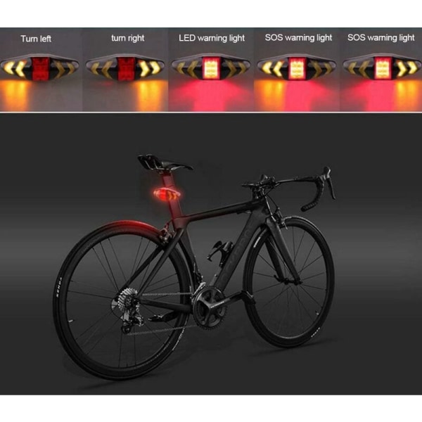 1-pack cykeltillbehör, cykel LED-bakljus med trådlös fjärrkontroll C
