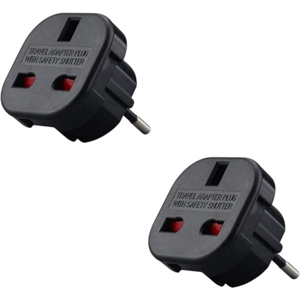 Paket med X2 - Engelska till Frankrike Plug Adapter - Engelska Franska Adap