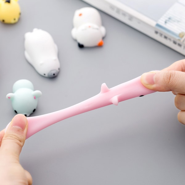 Slumpmässiga 20 st Söta djur Mochi Squeeze Toys Mini Soft Squeeze To