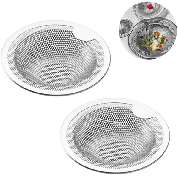 2 Pieces Kitchen Sink Strainer, Stainless Steel Anti-Clog Mesh Si