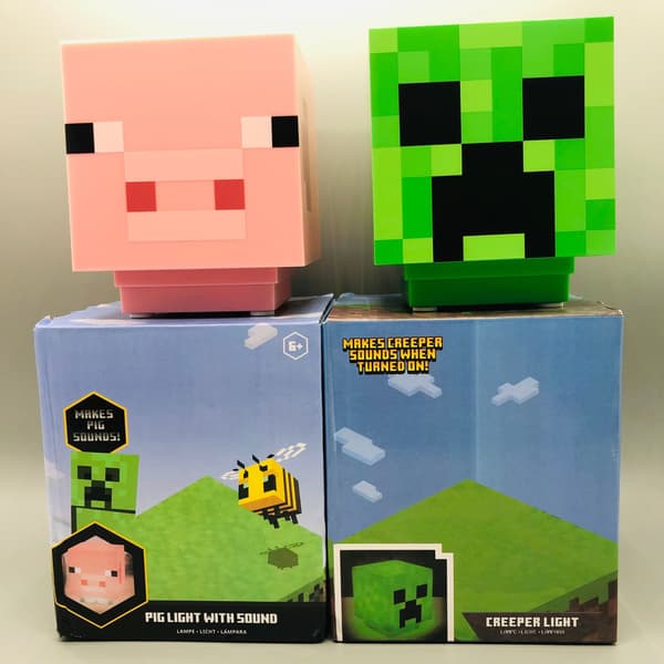 Ny Minecraft Creeper Model Natlampe Spil Atmosfære Lys