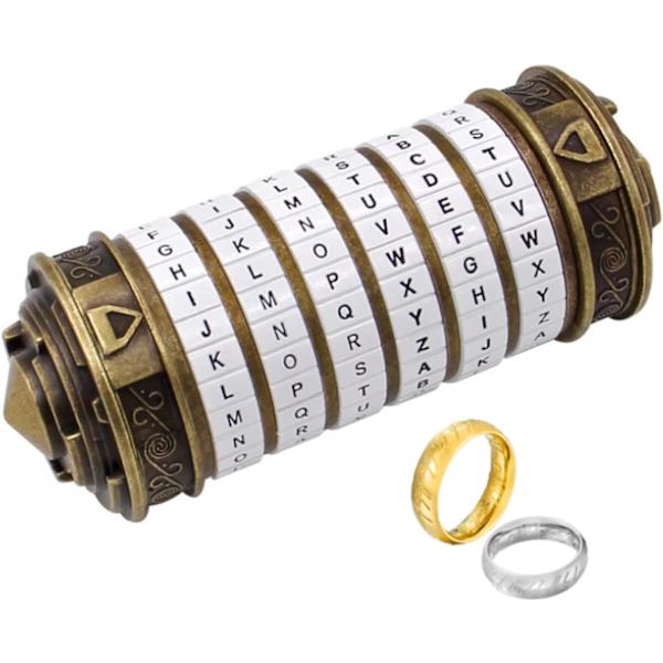 Da Vinci Code Mini Låspusselbox för bröllopsdag, Alla hjärtans dag, födelsedagspresenter till familj och vänner，Vit