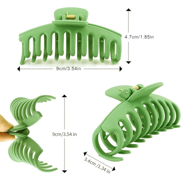 4 Dubbla Gaffel Hårklämmor, 11cm Krabba Klämma, Hårklämma med Olika Färger