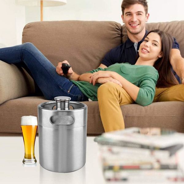 Ölfat, Mini Rostfritt Stål Growler-Stil Fat, Bärbar Ölfat