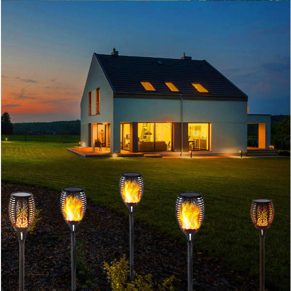 Outdoor Solar Flame Lights - Vattentät Solar Torch Light, Solar