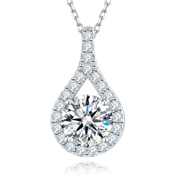 18k vitguldpläterat silverhalsband med perfekt slipade diamanter f