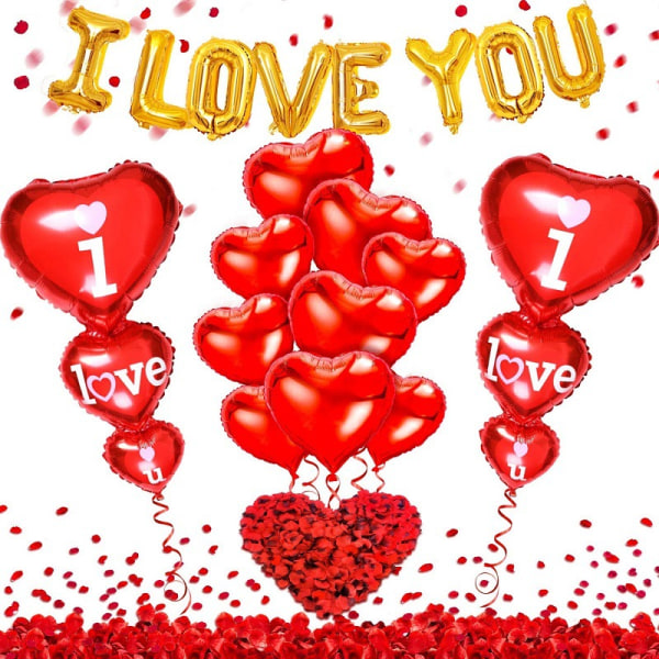 Røde kærlighedsballoner sæt kærlighed