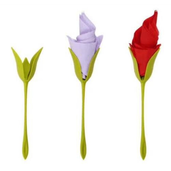 12 stk Blomsterservietholder Creative Plastic Flower Tool Roll Gree