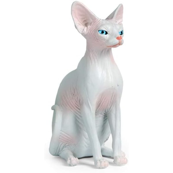 2-pack Sphynx Cat Figurine Resin Hairless Cat Model Sphynx Hairle