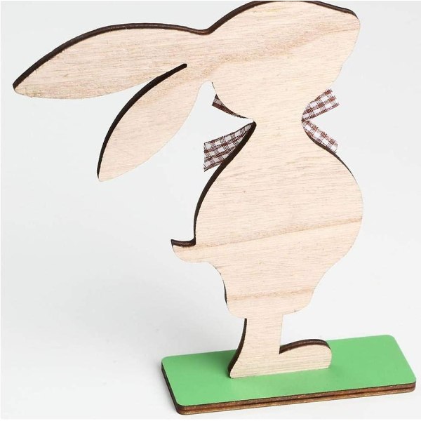 Kaniner Trä Skrivbord Kanin Ornament Dekoration Trä Hantverk Fo