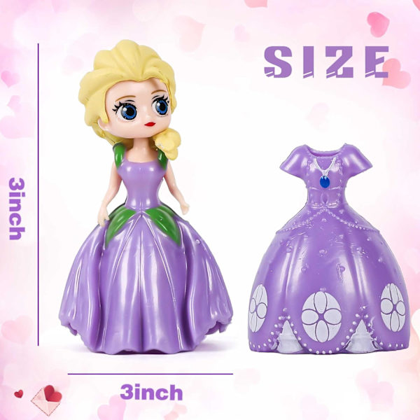 12 Prinsessor Figurer Leksak med 24 Kläder Prinsessa Deformationsleksaker Perfekt Dek