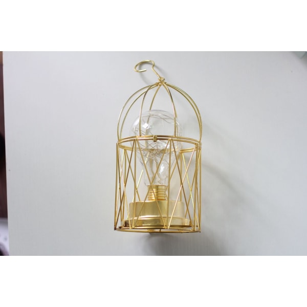 1 pakke liten hengende metall lysestake fuglebur dekorativ tealight