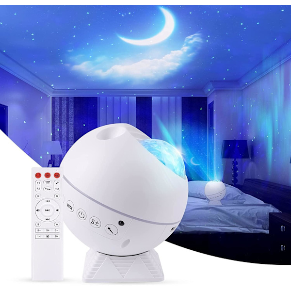 Galaxprojektor med timer och Bluetooth-högtalare, 43 färgstjärnor