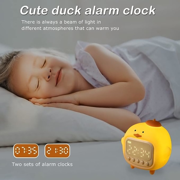 Children duck alarm clock night light bedroom decoration recharge