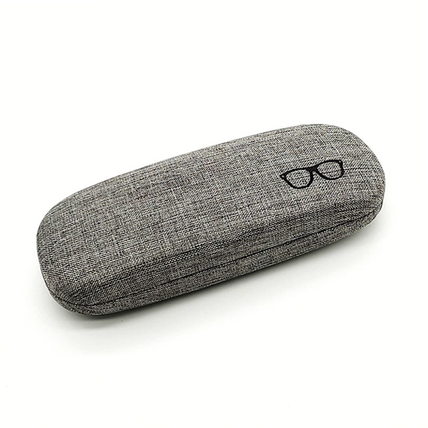 Hard Shell Eyeglasses Case Linen Fabrics Sunglasses Case Concise，grå