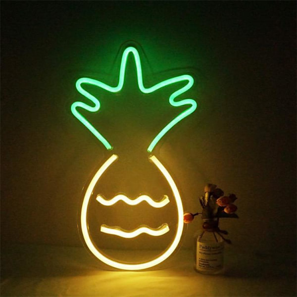 1 st LED Neonljusskylt Ananas USB Nattljus Dekorativ skylt