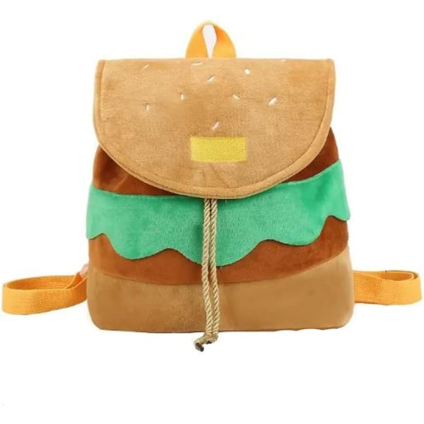 Hamburger Design ryggsäcksväska! Söt dragväska med dragsko på framsidan!