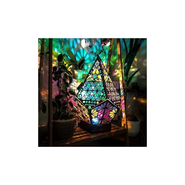 Bohemian mosaic starry sky floor projections lamp table bedside l