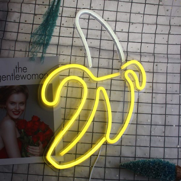 1 st Banan Neon Skylt USB LED Ljus Konst Vägg Dekorativ för sovrum