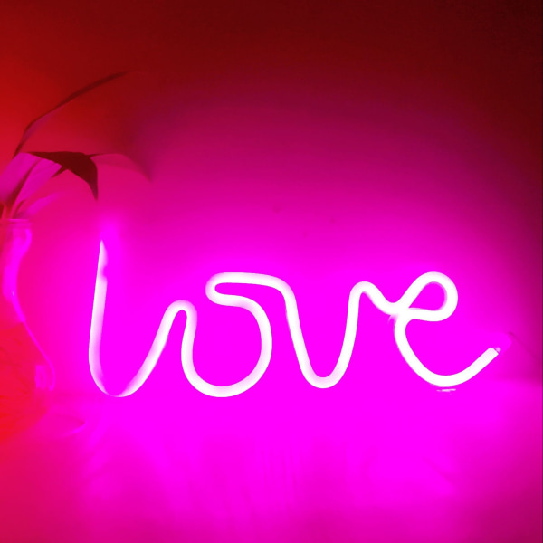 Neon Love Signs Light LED Love Dekorativ Konst Marquee Skylt - Vägg